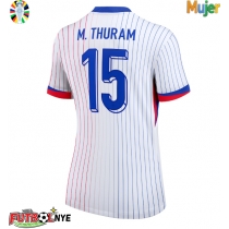 Camiseta Francia Marcus Thuram #15 Visitante Equipación para mujer Eurocopa 2024 manga corta